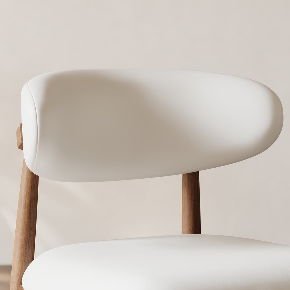 Modern PU Leather Dining Chair with Rubber Wood Legs window image