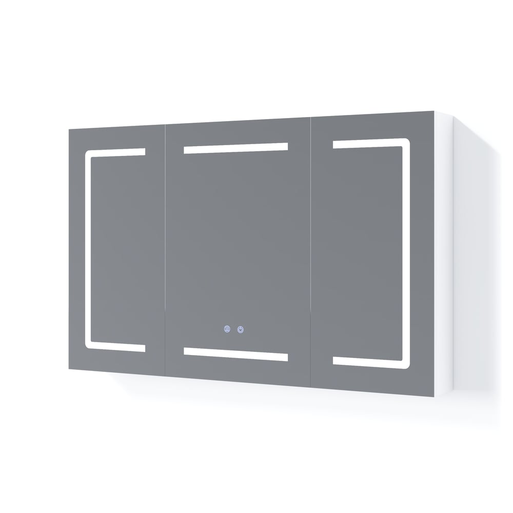 47" LED Bathroom Medicine Cabinet Dimmable with Defogger, Tissue Slot and Outlet window image