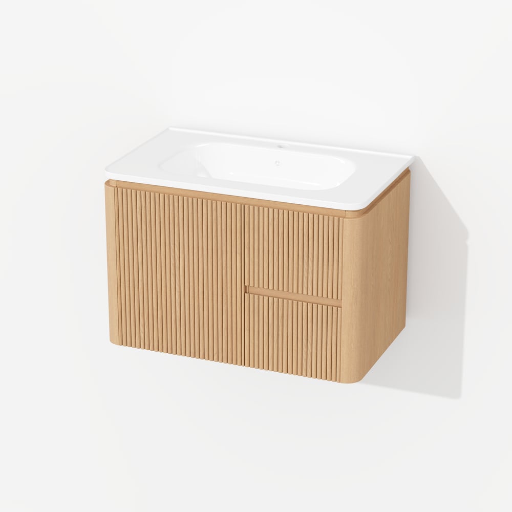 Modern  32" Floating Bathroom Vanity  with Sink, LED Light, Ample Storage window image