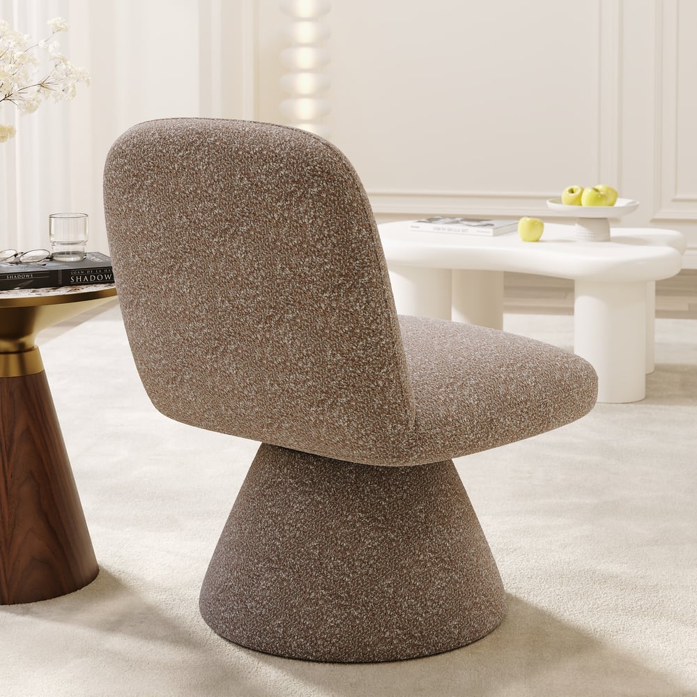 18" Performance Boucle Upholstered Swivel Slipper Accent Chair window image