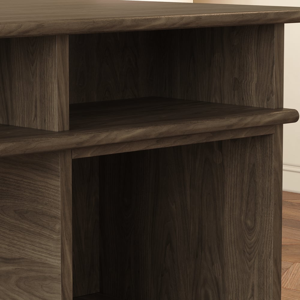 64" Houten bureau met 6 laden Vensterafbeelding