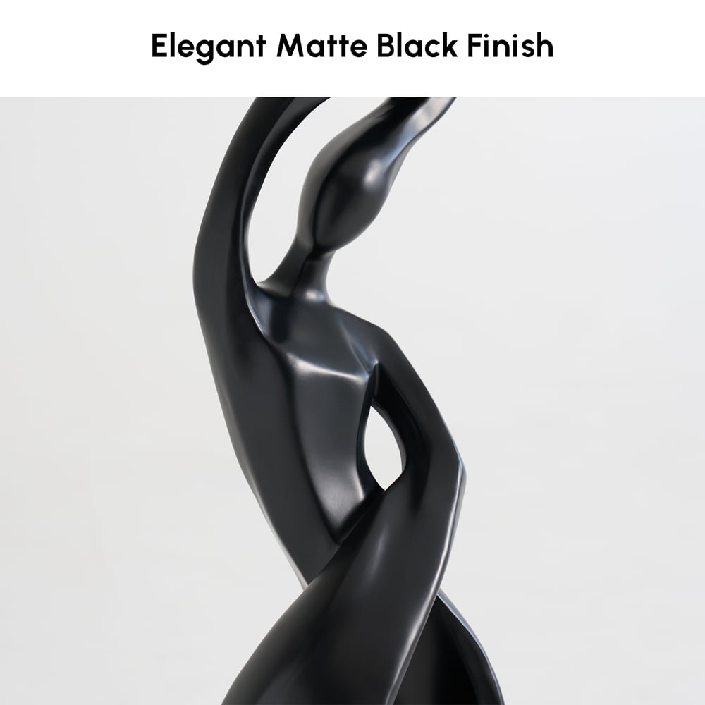 815mm Abstract Black Sculpture Lamp with LED Ball, Touch & Remote Control, Rechargeable window image