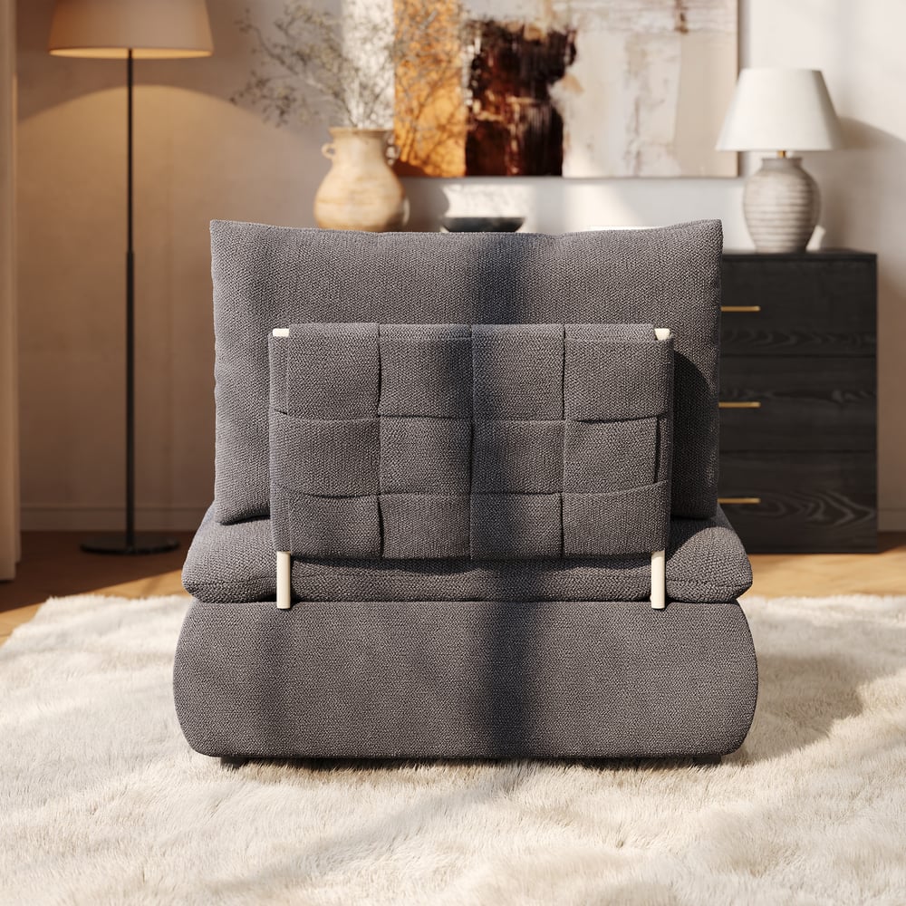 36" Chenille Slipper Accent Chair with Hidden Storage & Removable Backrest window image