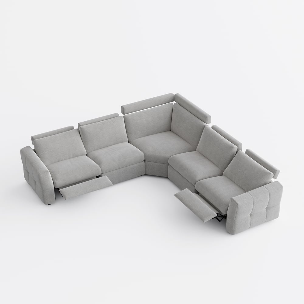 Glidio Chenille Power Reclining Sofa with Adjustable Headrests window image