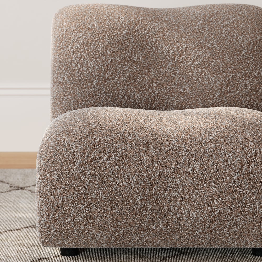 17" Performance Boucle Upholstered Curved Slipper Accent Chair window image