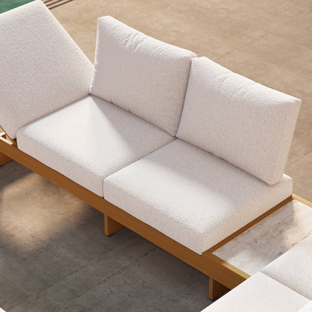 Tevara 4-Piece Outdoor Sintered Stone & Aluminum Modular Sofa Set with Coffee Table window image