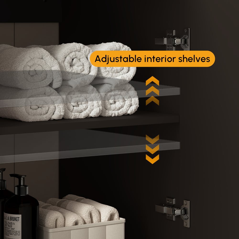 Mueble de baño Artis de 60" con doble lavabo y encimera de piedra sinterizada, 3 cajones Imagen de ventana