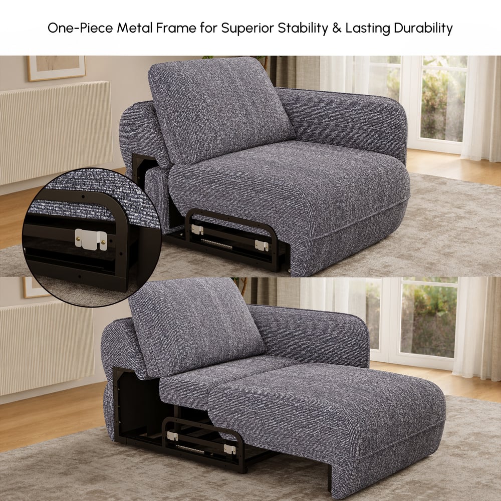 Modern 87" 2-Seater Chenille Power Convertible Sleeper Sofa with Remote Control window image