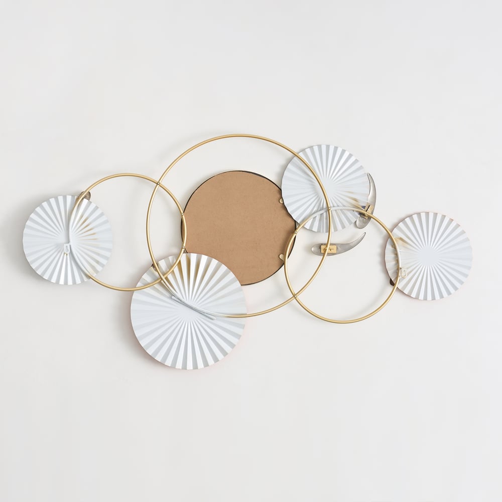 46" Modern Wall Mirror – Geometric Iron Art Decorative Mirror window image