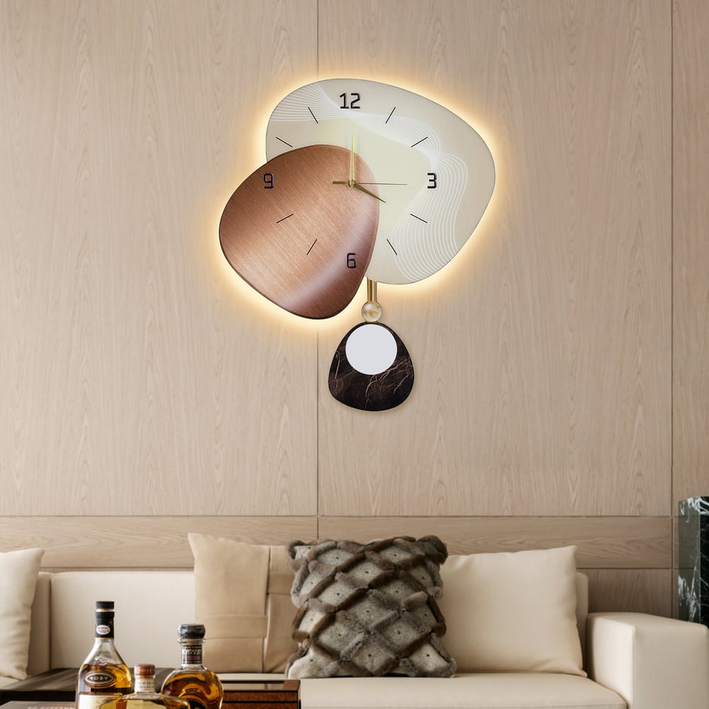 Horloge murale LED 60,96 cm (24 pouces) avec rétroéclairage dimmable, plusieurs modes d'éclairage et télécommande image de fenêtre