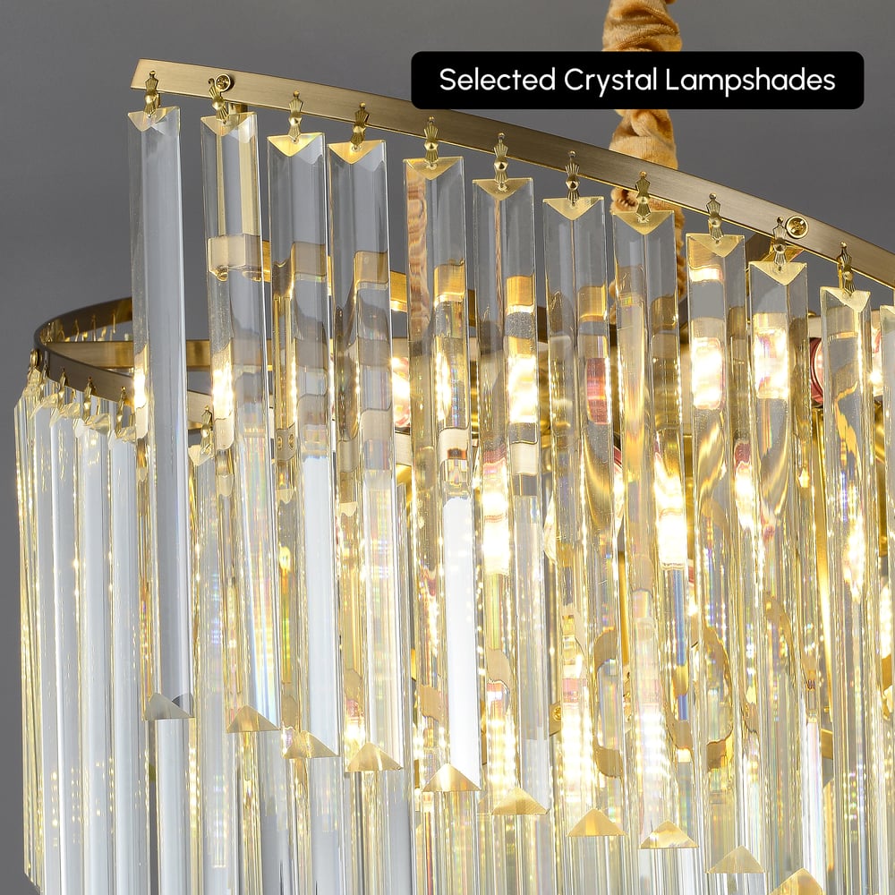 Spiral Art Modern 10-light Crystal Chandelier with Adjustable Chain in Gold window image