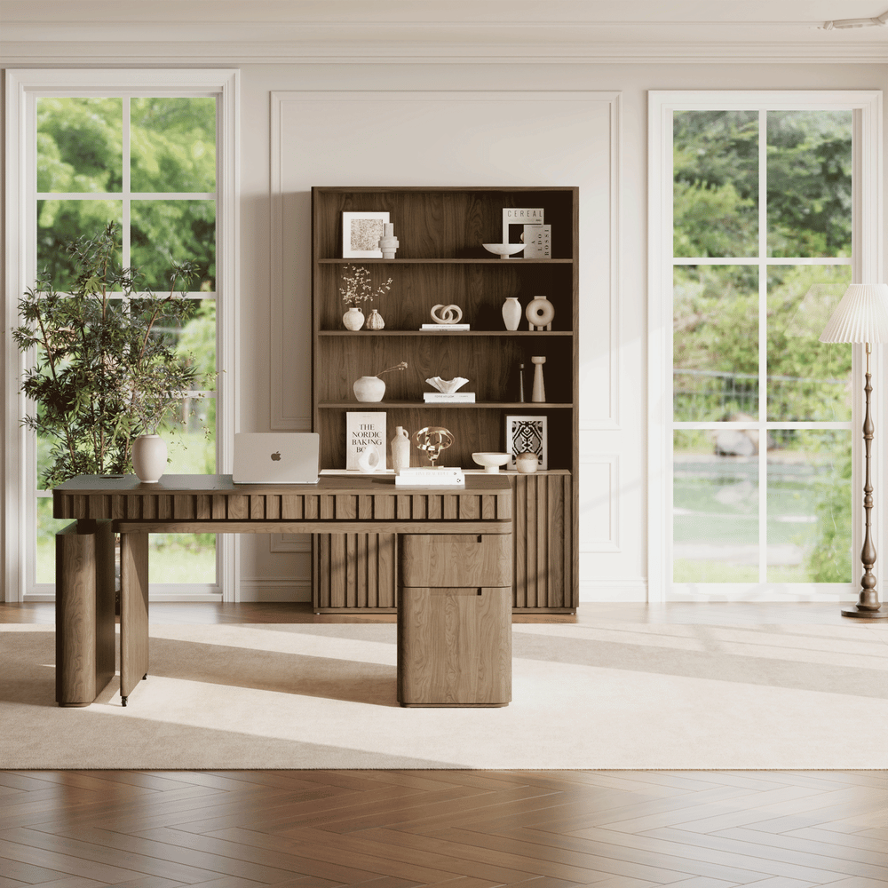 Aura 63" Smoked Brown 360-Degree Rotating Desk Electric Adjustable Standing Desk window image