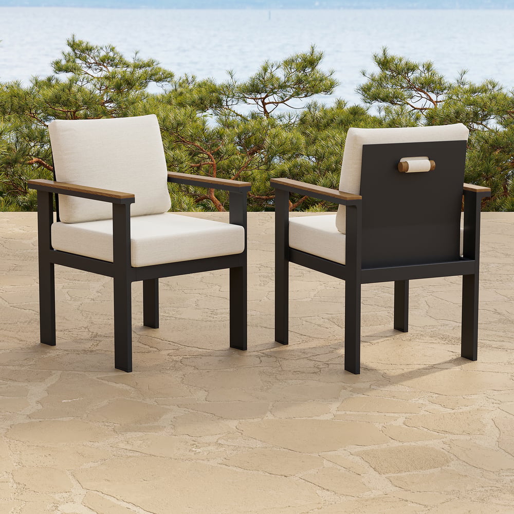 Questions and Answers for Tevara Garden Teak & Aluminium Dining Chairs in White, Set of 2