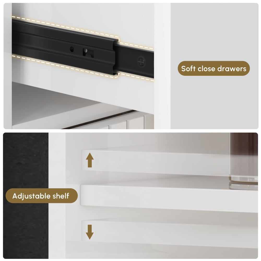 Aro 59" Freestanding Bathroom Storage Cabinet with Shelves, Drawers & Doors window image
