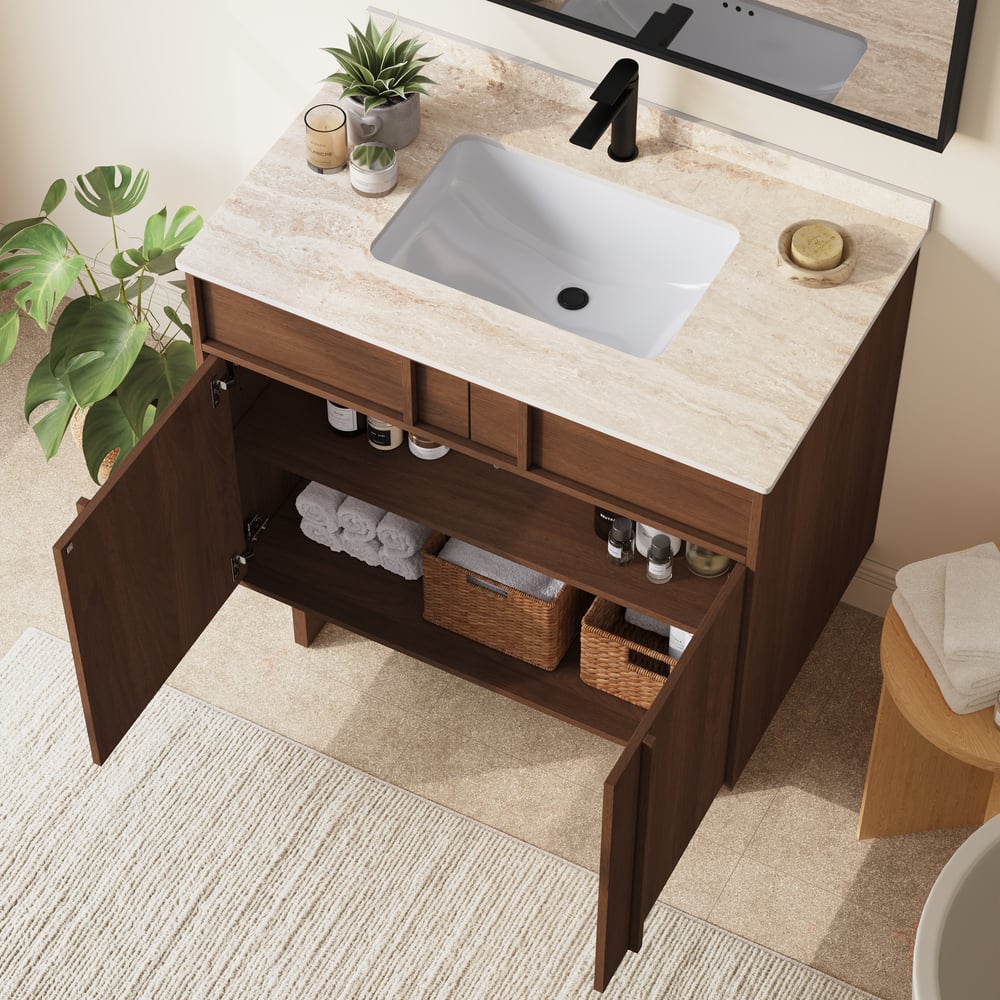 Panvyr 92cm Single Bathroom Vanity with Sink and Sintered Stone Top window image