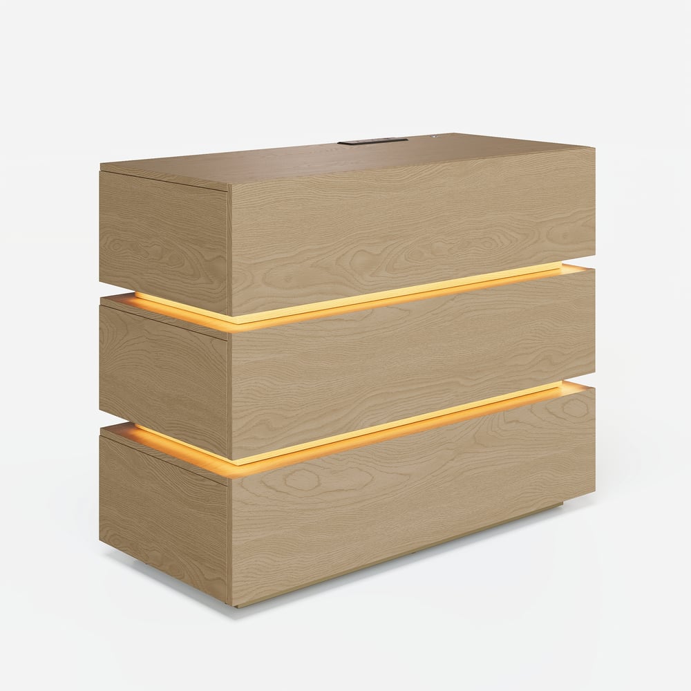 Commode Lumio 39" à 3 tiroirs avec station de charge image de fenêtre