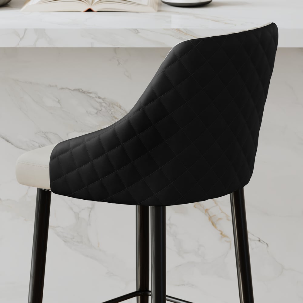 Diamic Black Faux Leather Upholstered Counter Stool, 1 Piece window image