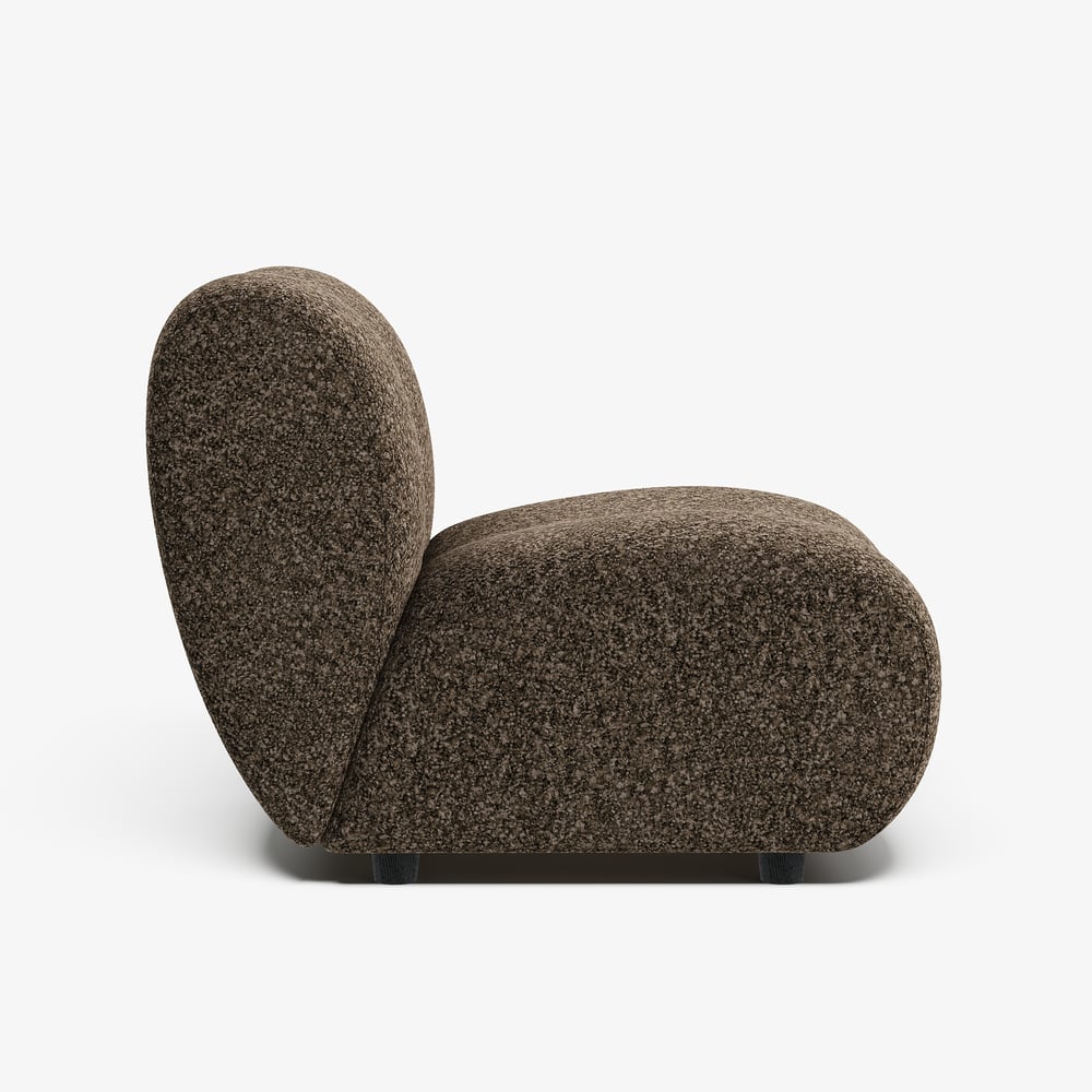 17" Performance Boucle Upholstered Curved Slipper Accent Chair window image