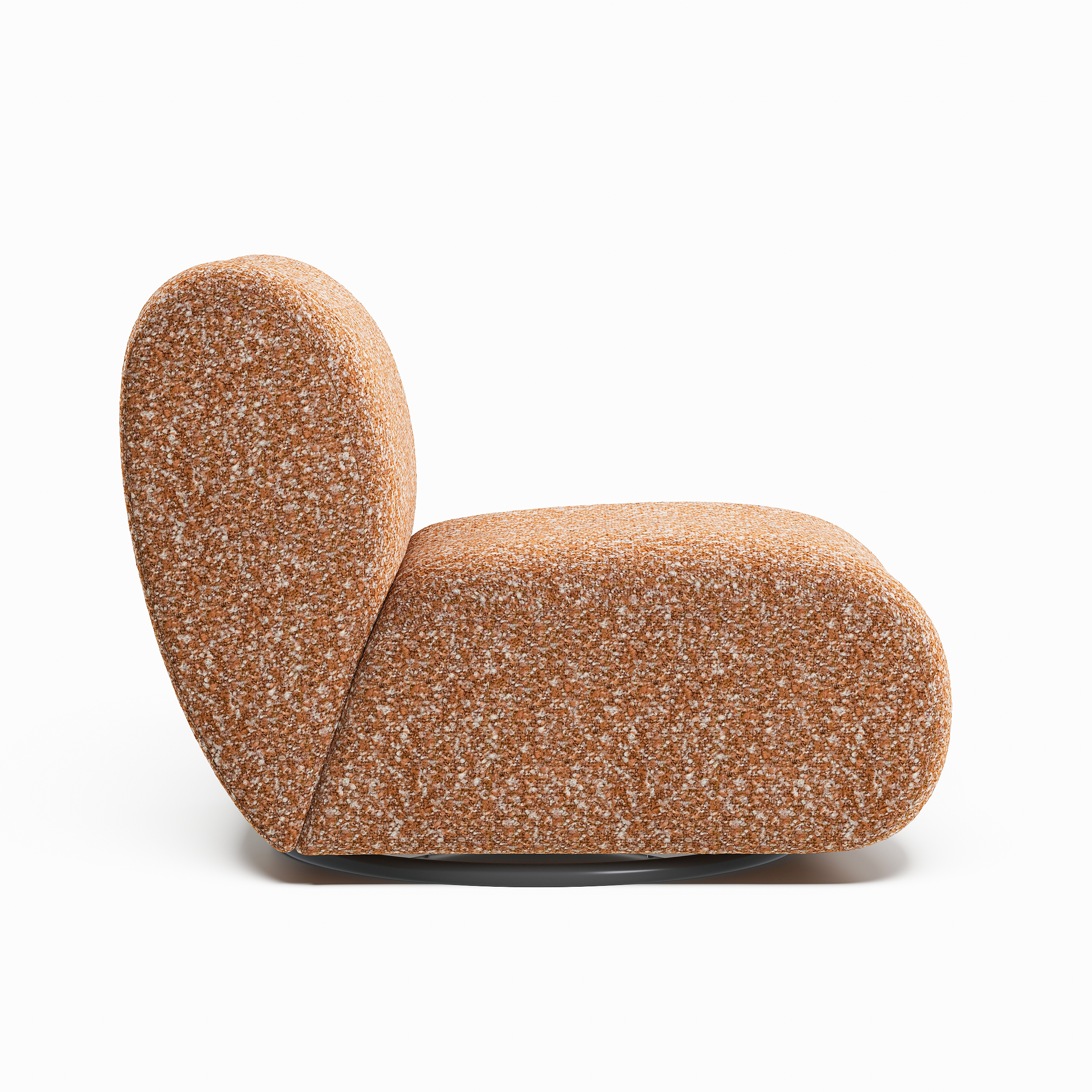Modern 17" Performance Boucle Swivel Slipper Accent Chair window image