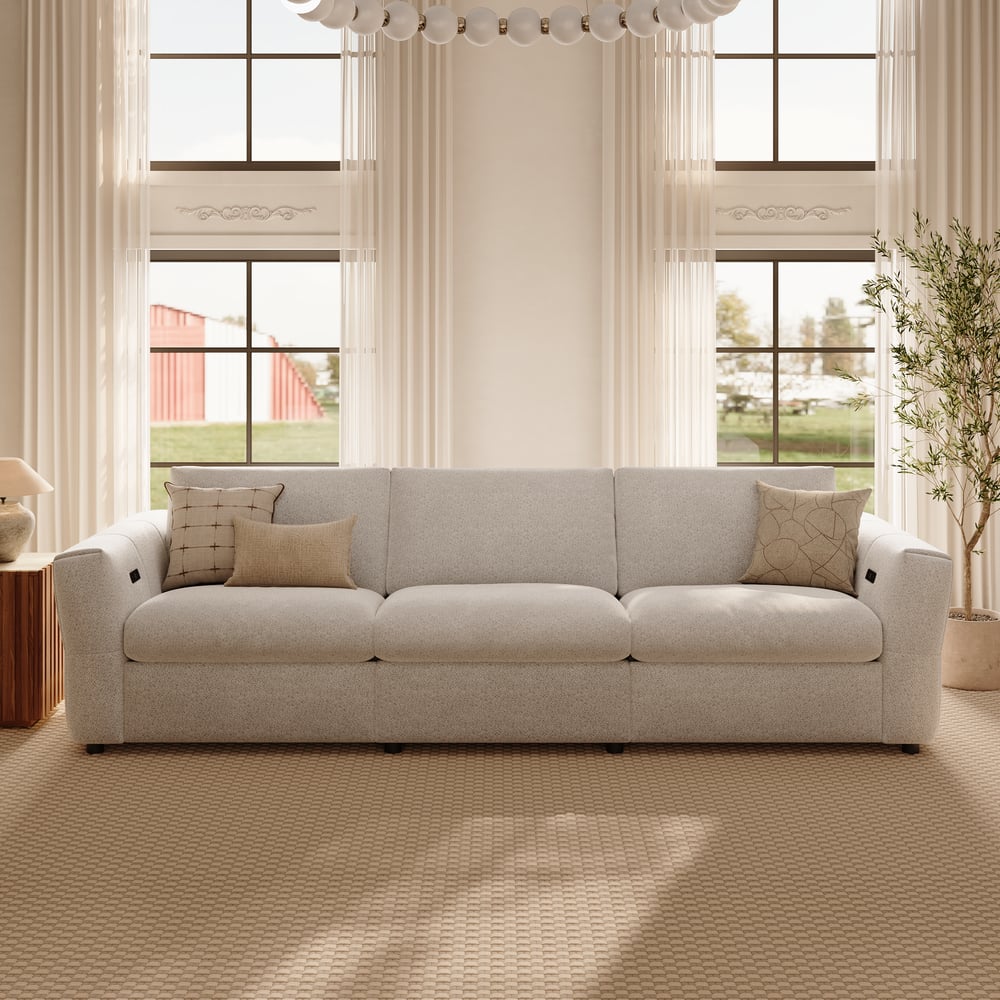 Glidio Chenille Power Reclining Sofa with Adjustable Headrests window image