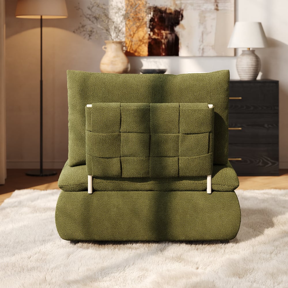 36" Chenille Slipper Accent Chair with Hidden Storage & Removable Backrest window image