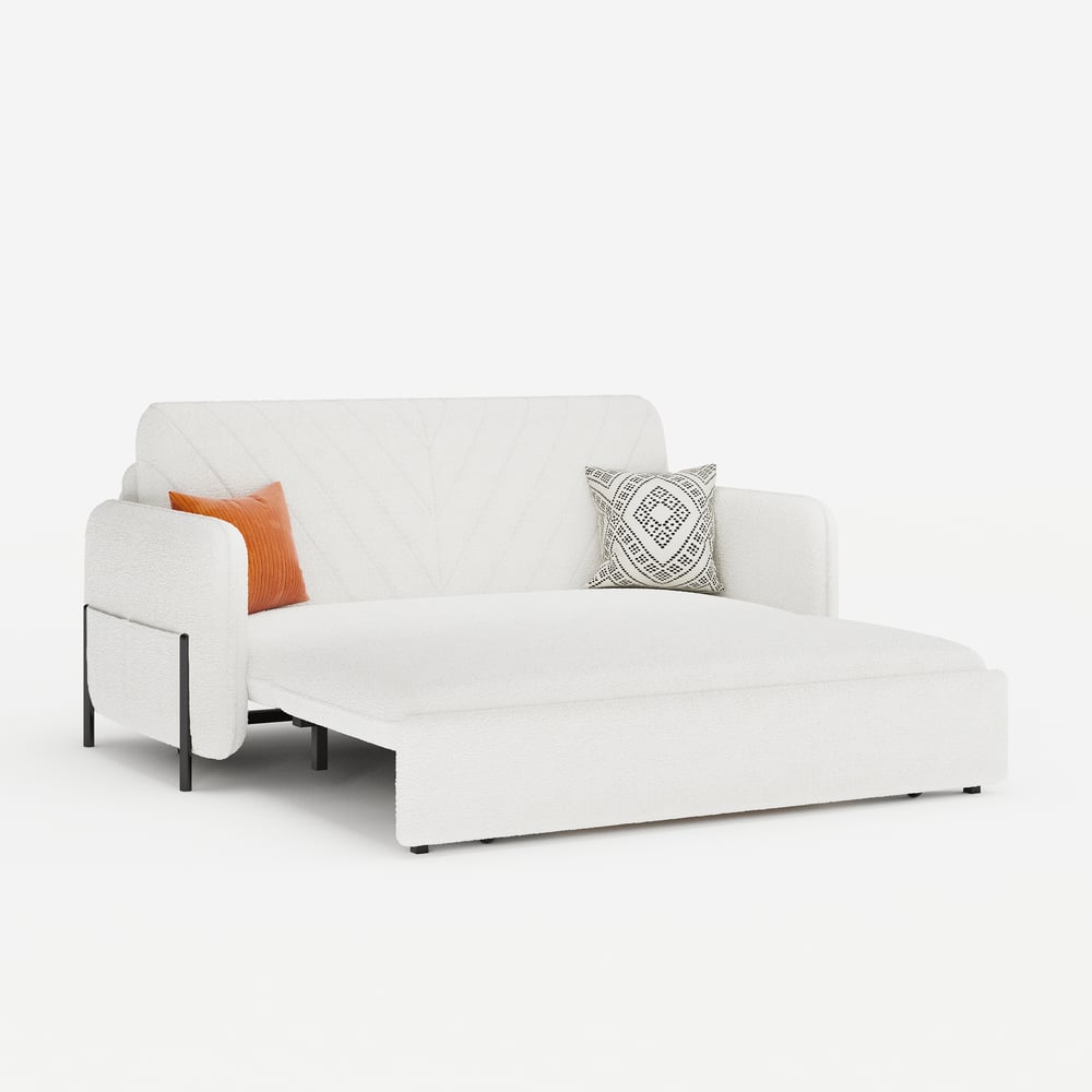 Sofá cama convertible de bouclé de 2 plazas 172 cm Imagen de ventana