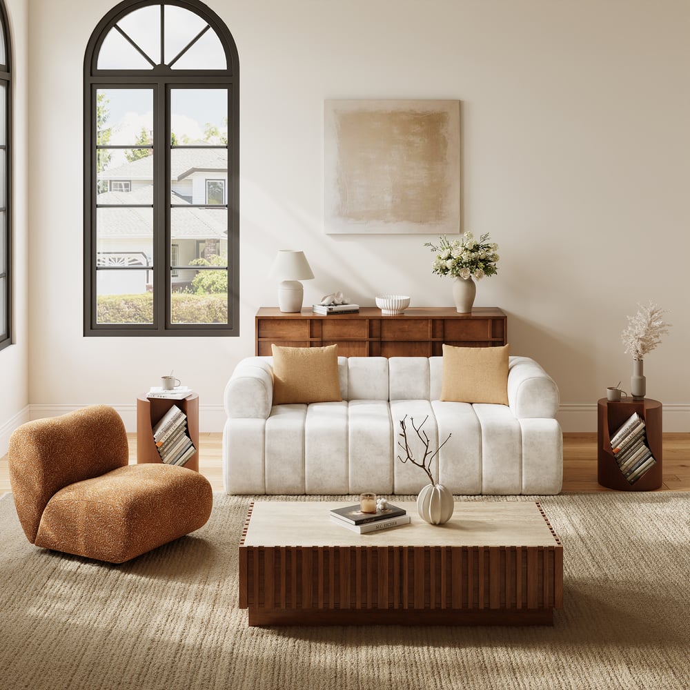 Nimbus 79" 2-Seater Velvet Sectional Sofa window image