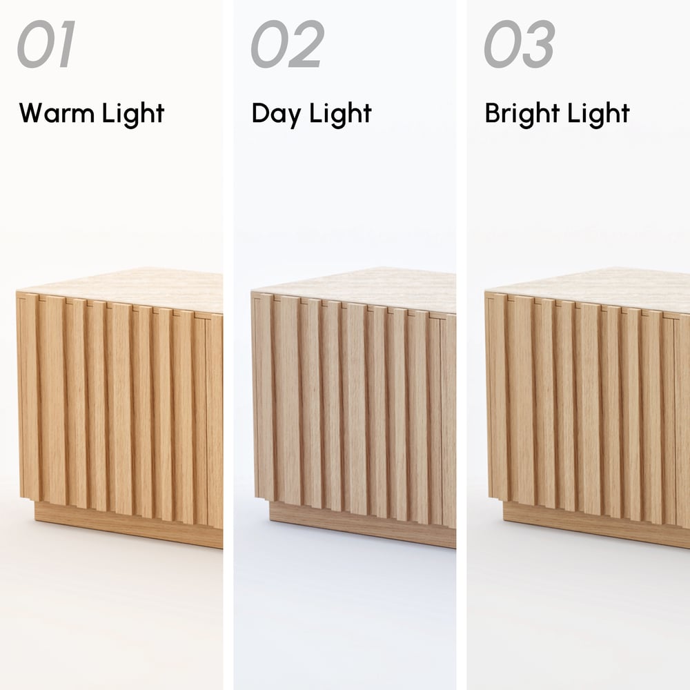 TV Lowboard Aura 213 cm in Grooved Ash in Natural with Sintered Stone Top window image