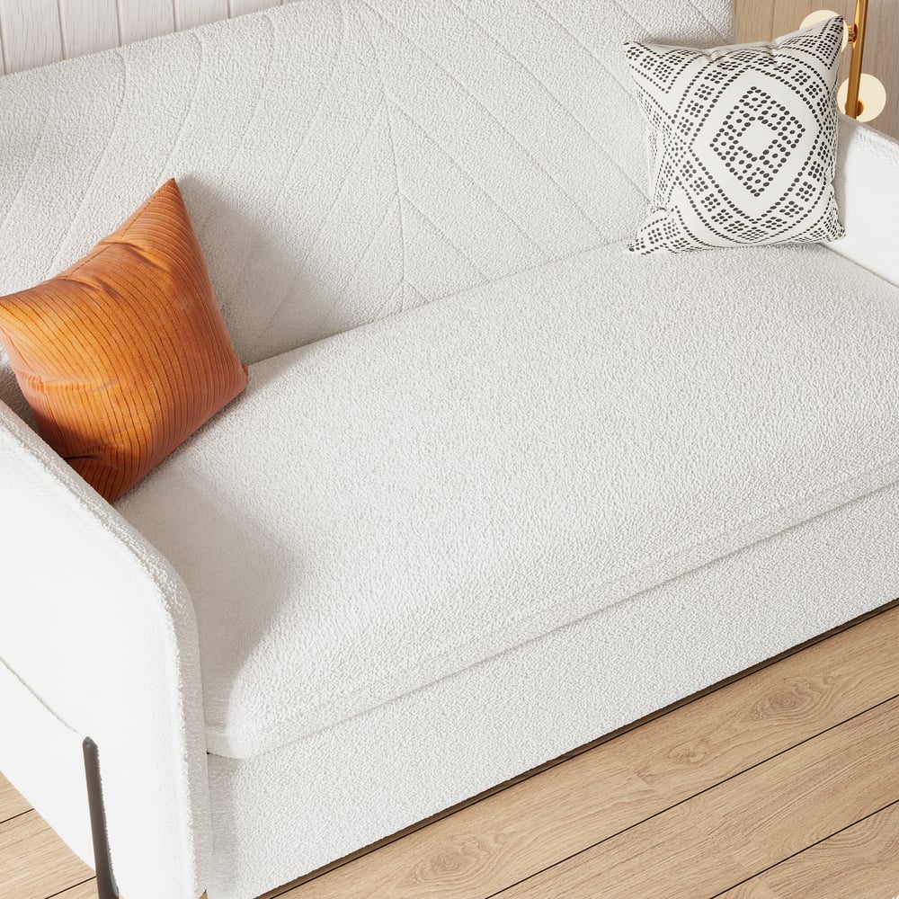 Sofá cama convertible de bouclé de 2 plazas 172 cm Imagen de ventana