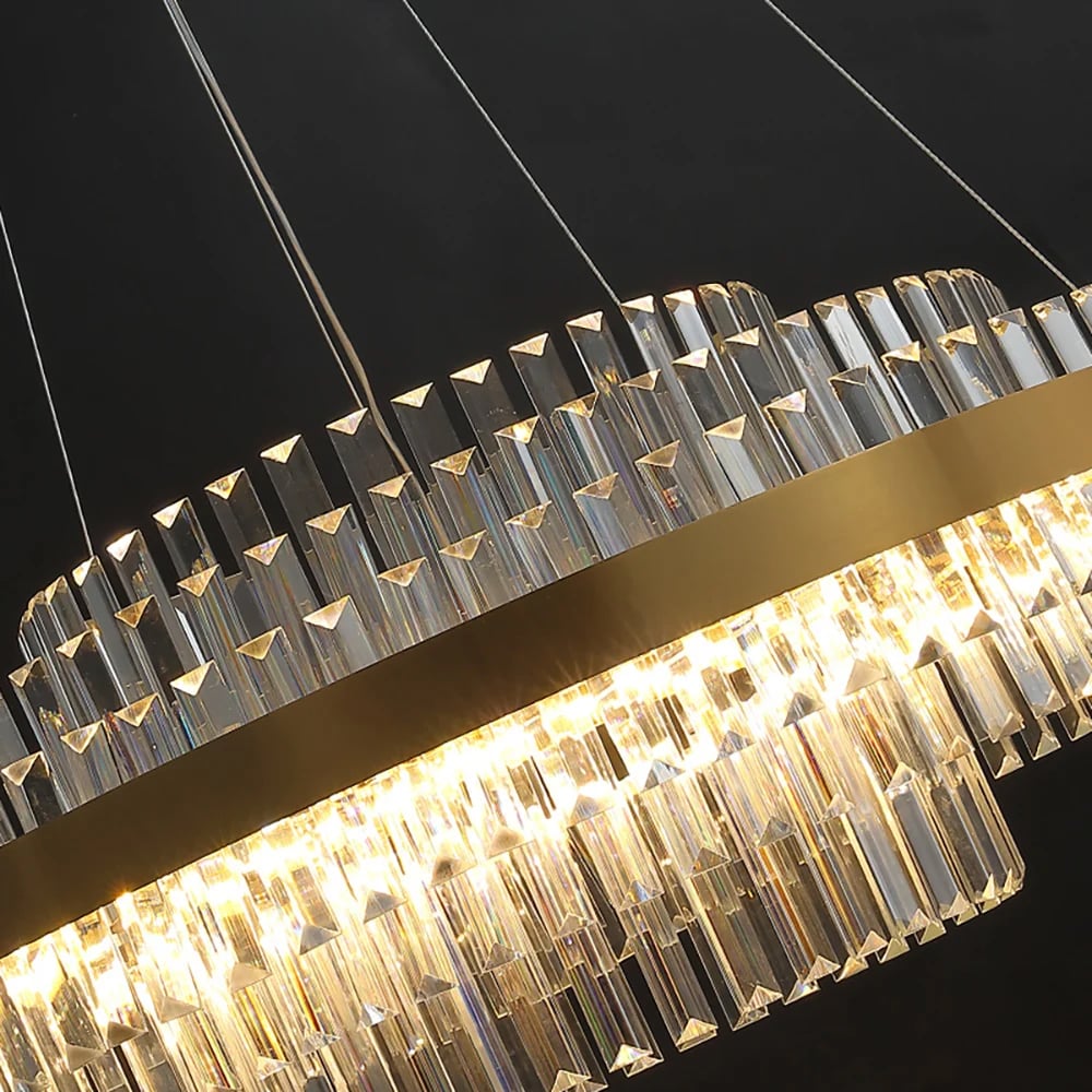 Fixedo Moderne Kristallen LED Kroonluchter & Keukeneiland Lampenset Vensterafbeelding