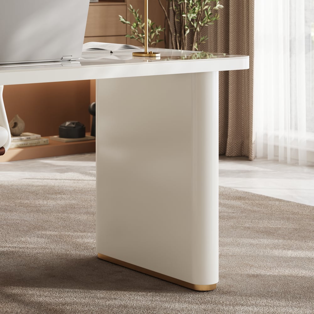 Artis 71" Right-Hand Return Sintered Stone Executive Desk window image