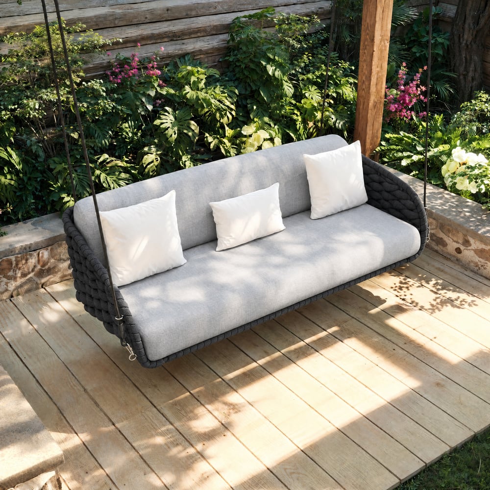 Cocaro 2-Seater Woven Outdoor Patio Swing window image