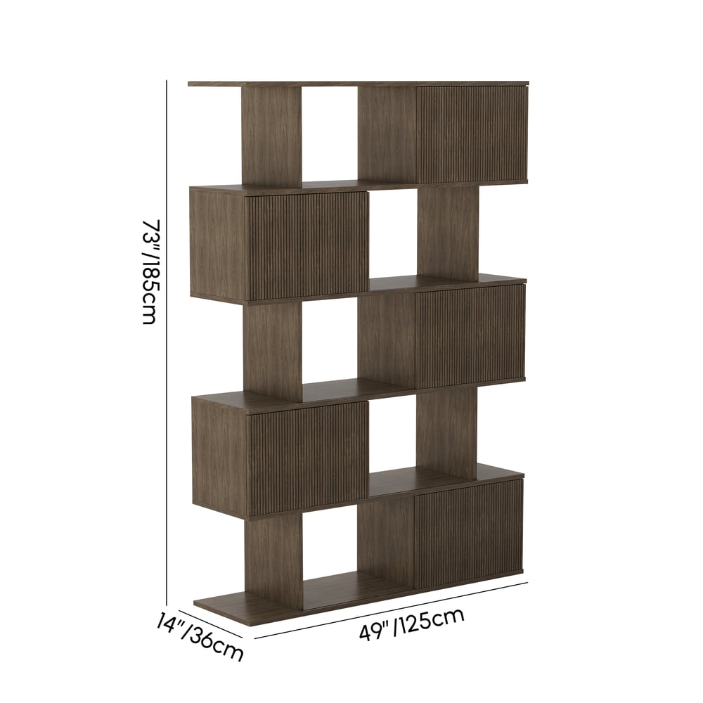 73" Sliding Door Bookshelf weights dimensions image