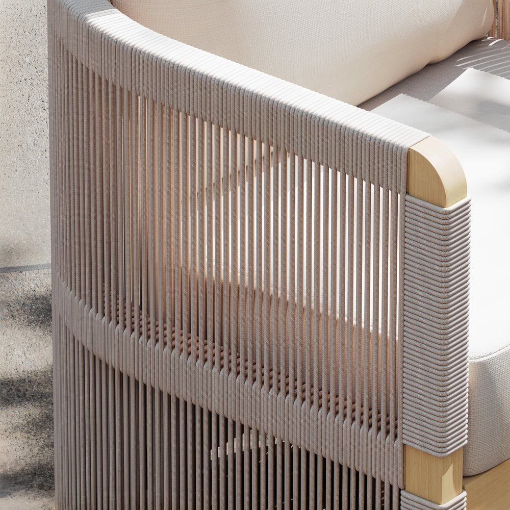 Costra Outdoor Aluminum & Rope Weave Swivel Dining Chairs, Set of 2 window image