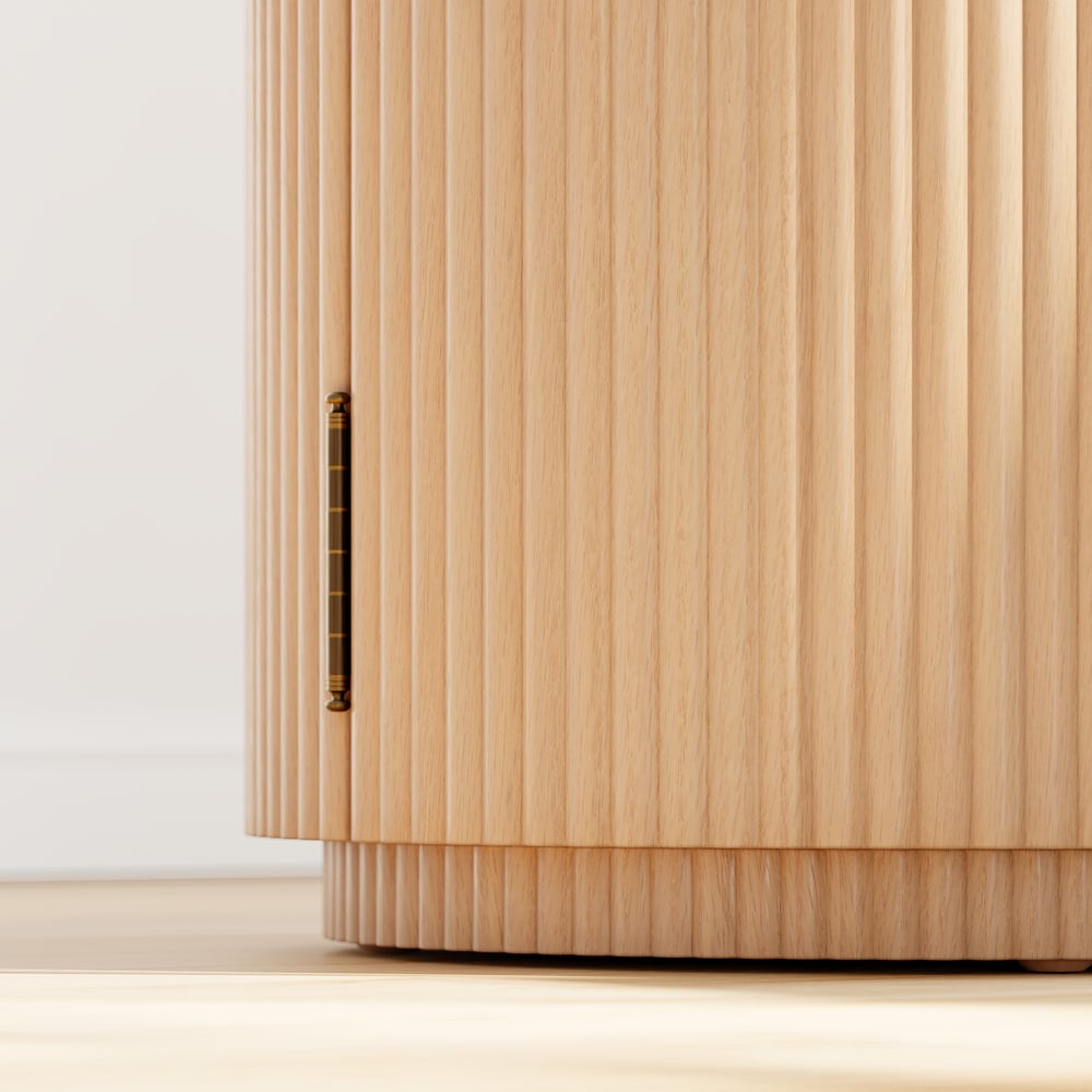 16" Engineered Wood Fluted Storage End Table window image