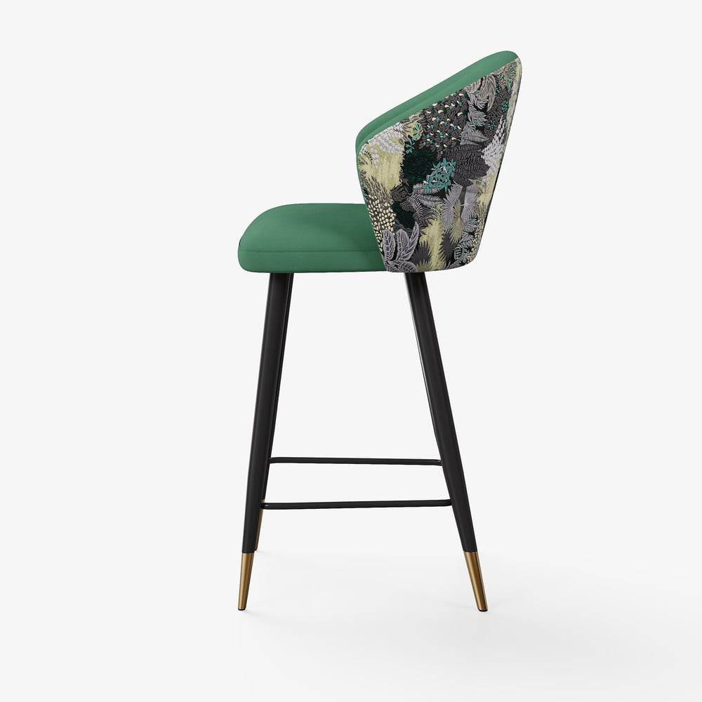Arcora Green Bar Stool with Upholstered, 1 Piece window image