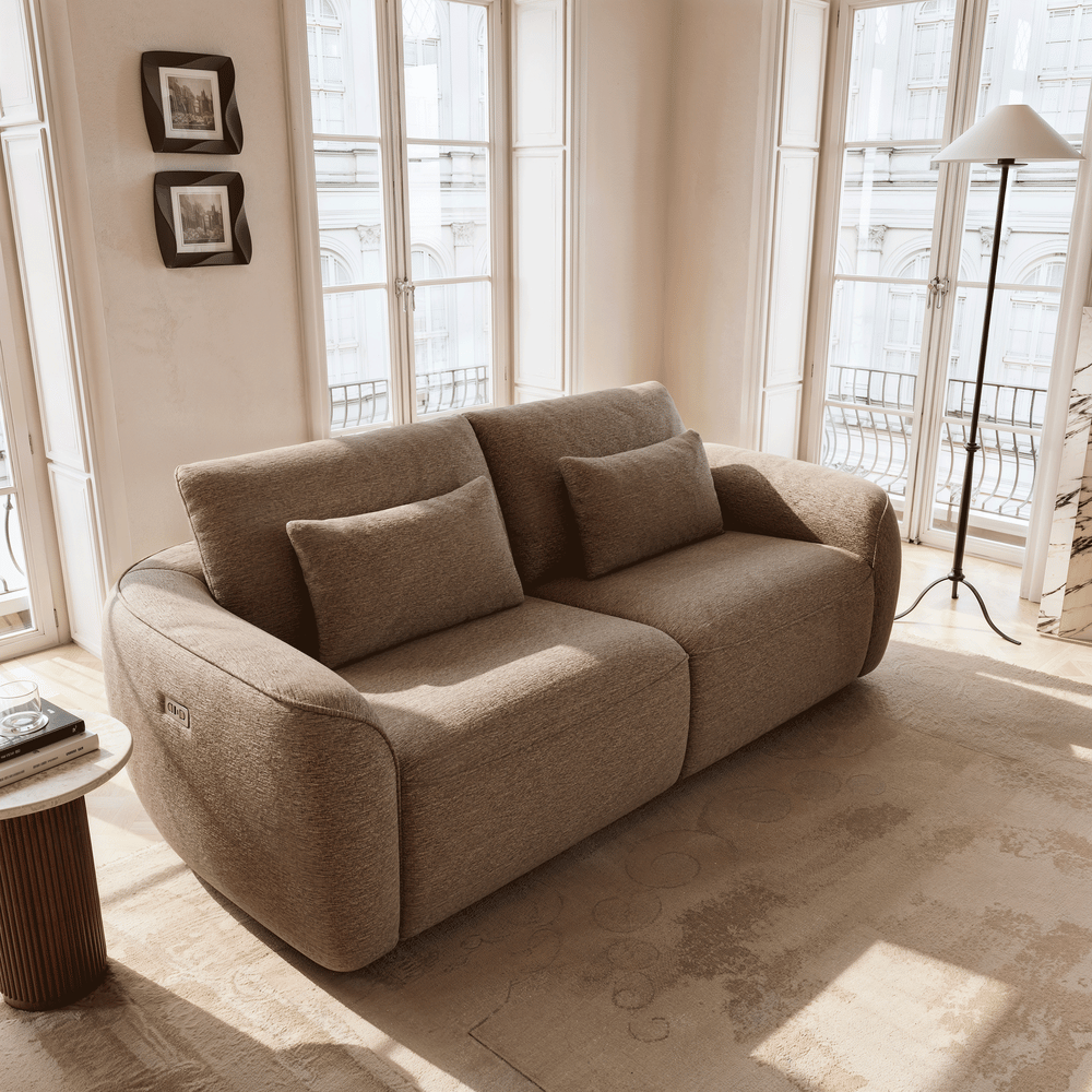 212cm 2-Seater Pet-Friendly Chenille Power Reclining Sofa with Adjustable Backrest window image