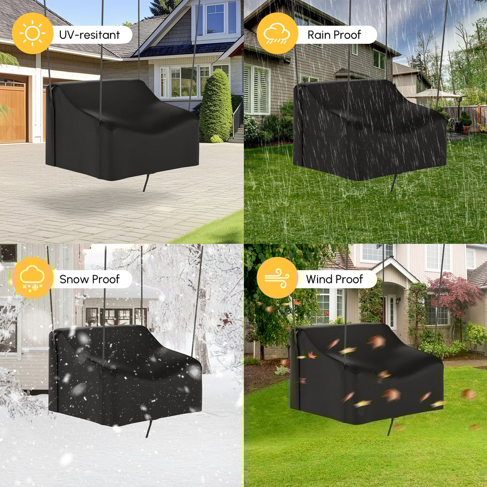 600D Tough Canvas Waterproof Outdoor Chair Covers in Black window image