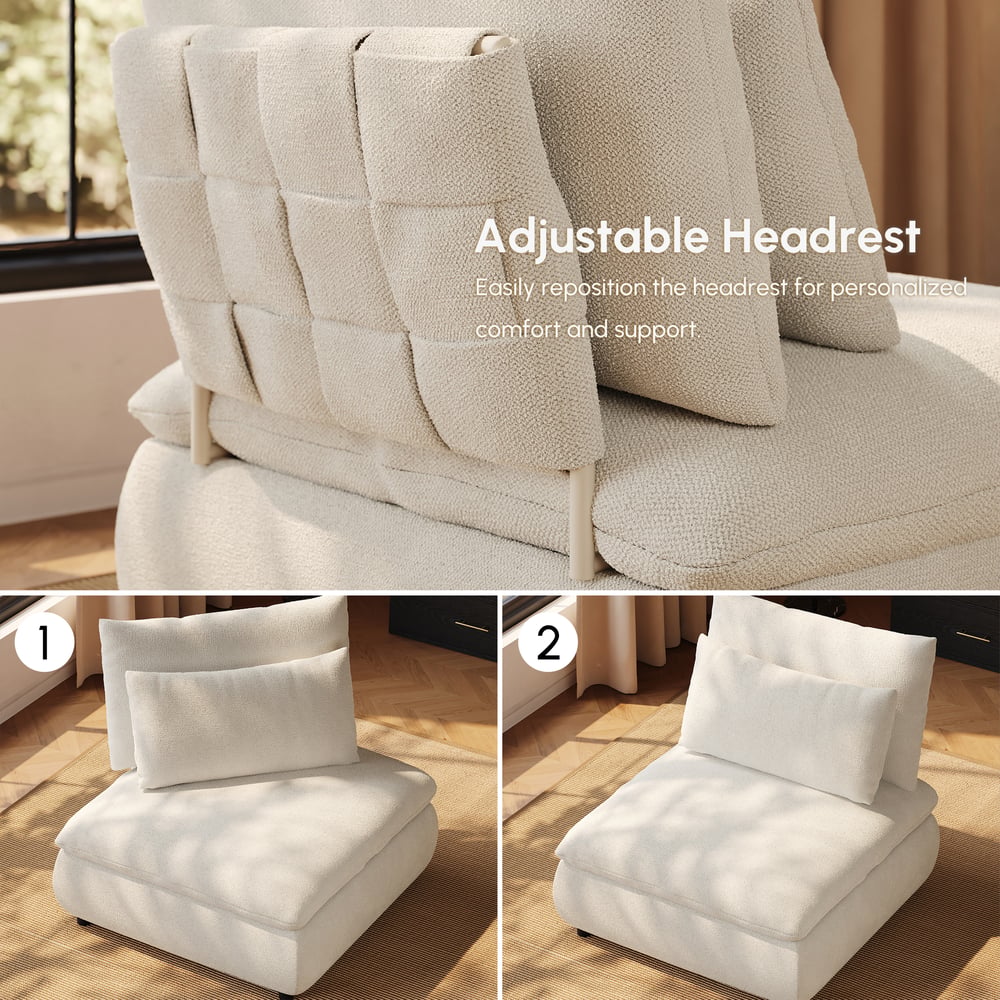 36" Chenille Slipper Accent Chair with Hidden Storage & Removable Backrest window image