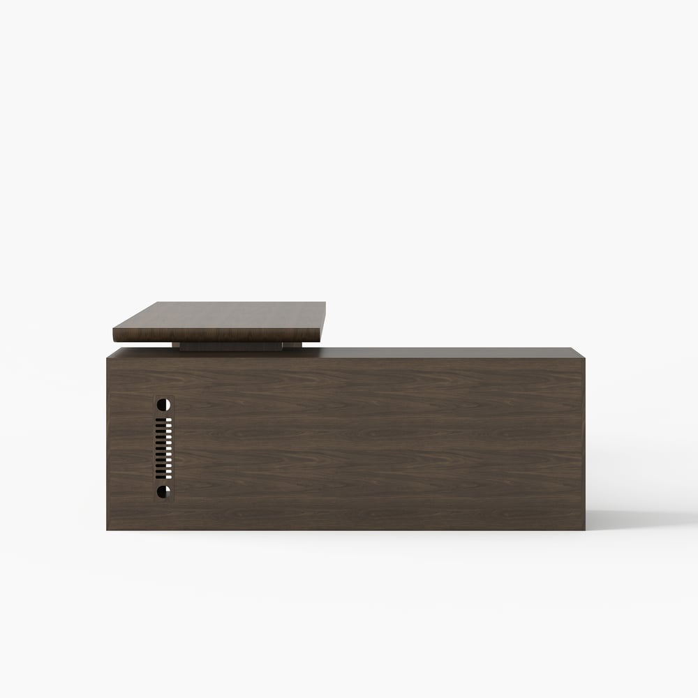 Scrivania Executive Angolare 180 cm Grigio Fumo con Ritorno a Sinistra Immagine della finestra