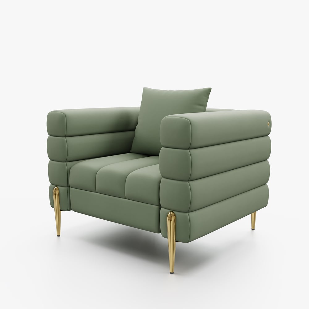 Axial 3-Piece Sofa Set of Chaise Sofa with Ottomans & Accent Chair window image