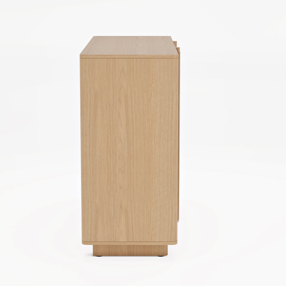 Lineva 48" Ash Wood Veneer Shoe Storage Fluted Entryway Cabinet window image