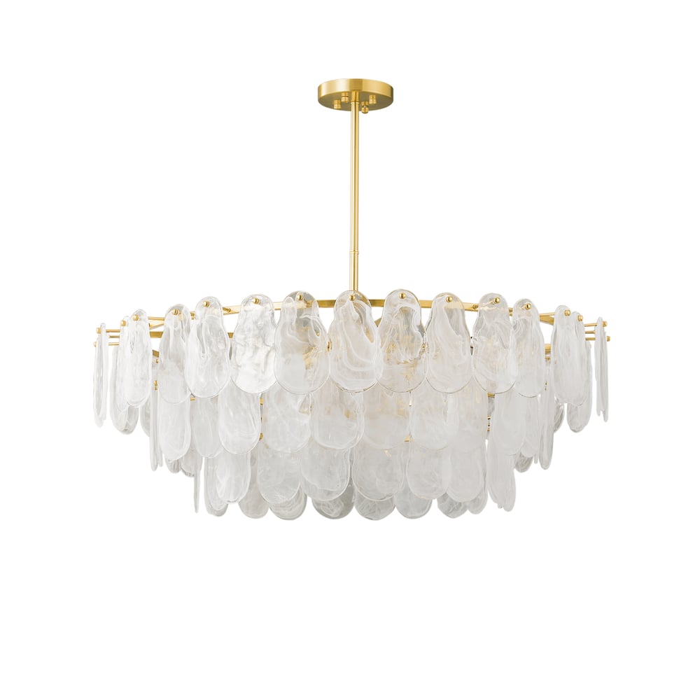 Cloude 39" 12-Light Glass Chandelier with Bulbs & Adjustable Height window image