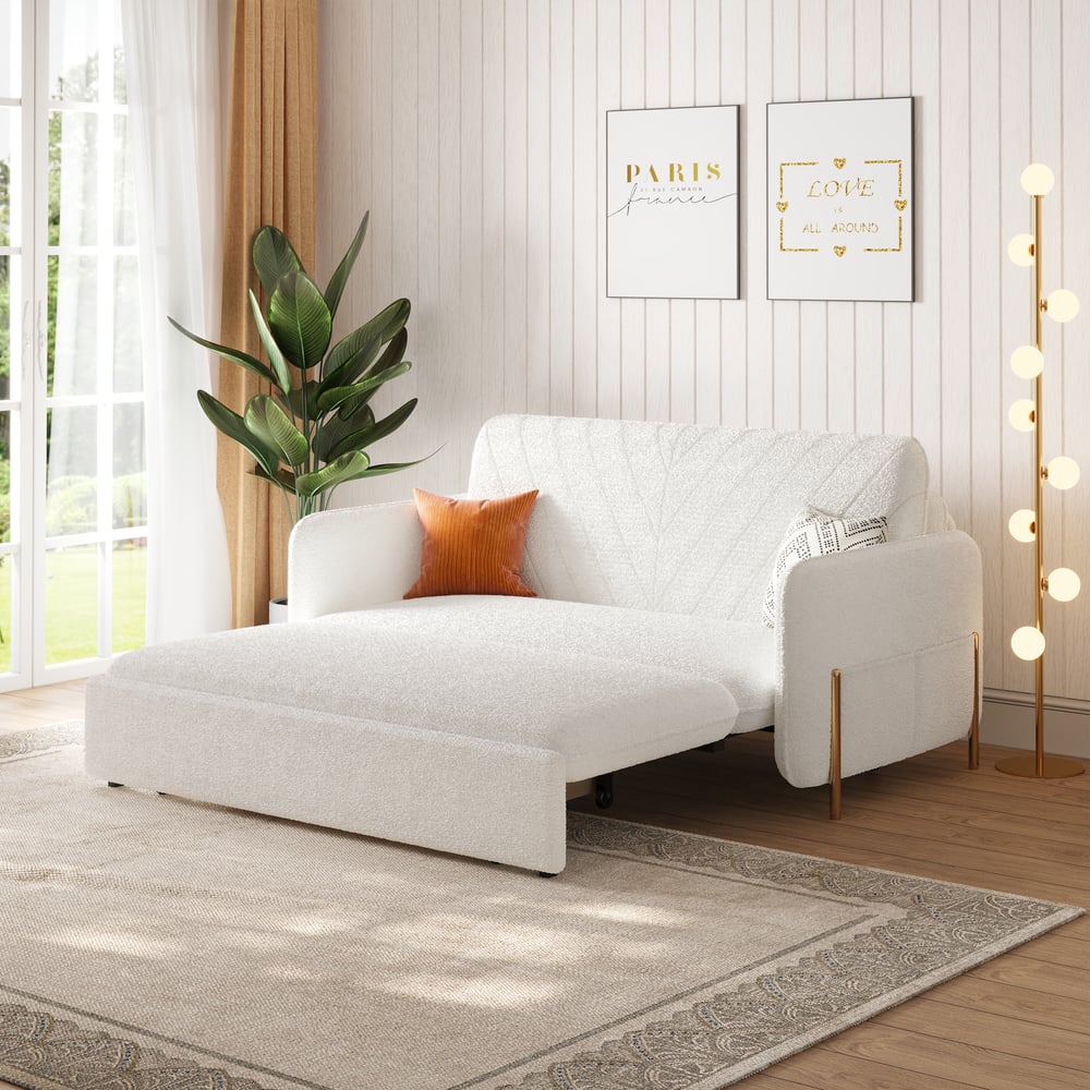 1524mm Queen 3-Seater Boucle Convertible Sleeper Sofa window image