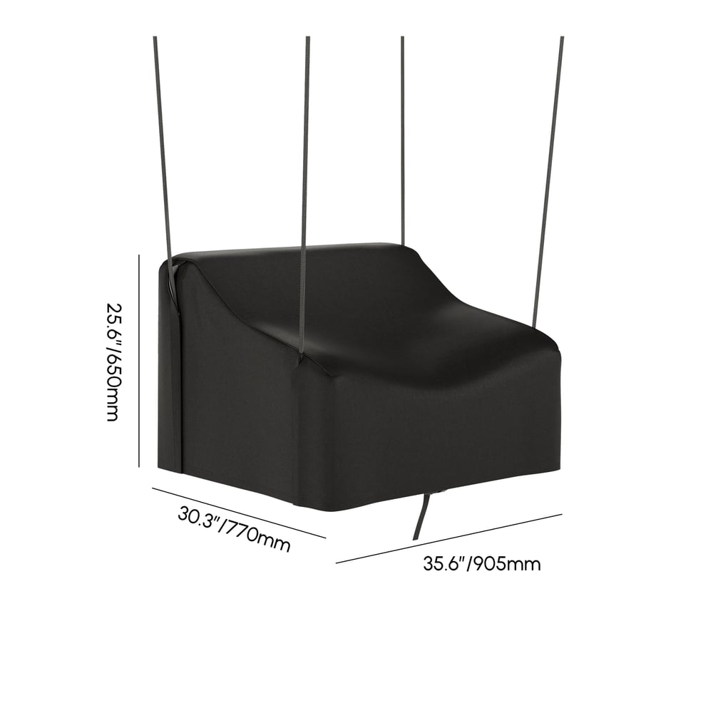 600D Tough Canvas Waterproof Outdoor Chair Covers in Black weights dimensions image