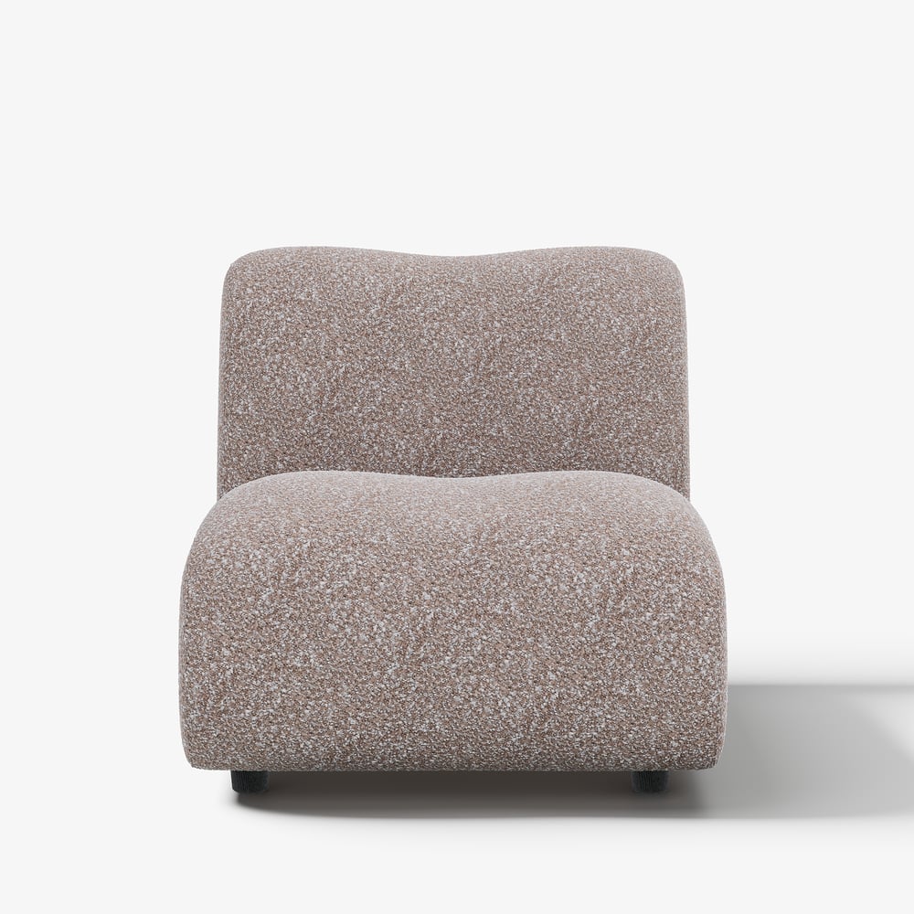 17" Performance Boucle Upholstered Curved Slipper Accent Chair window image