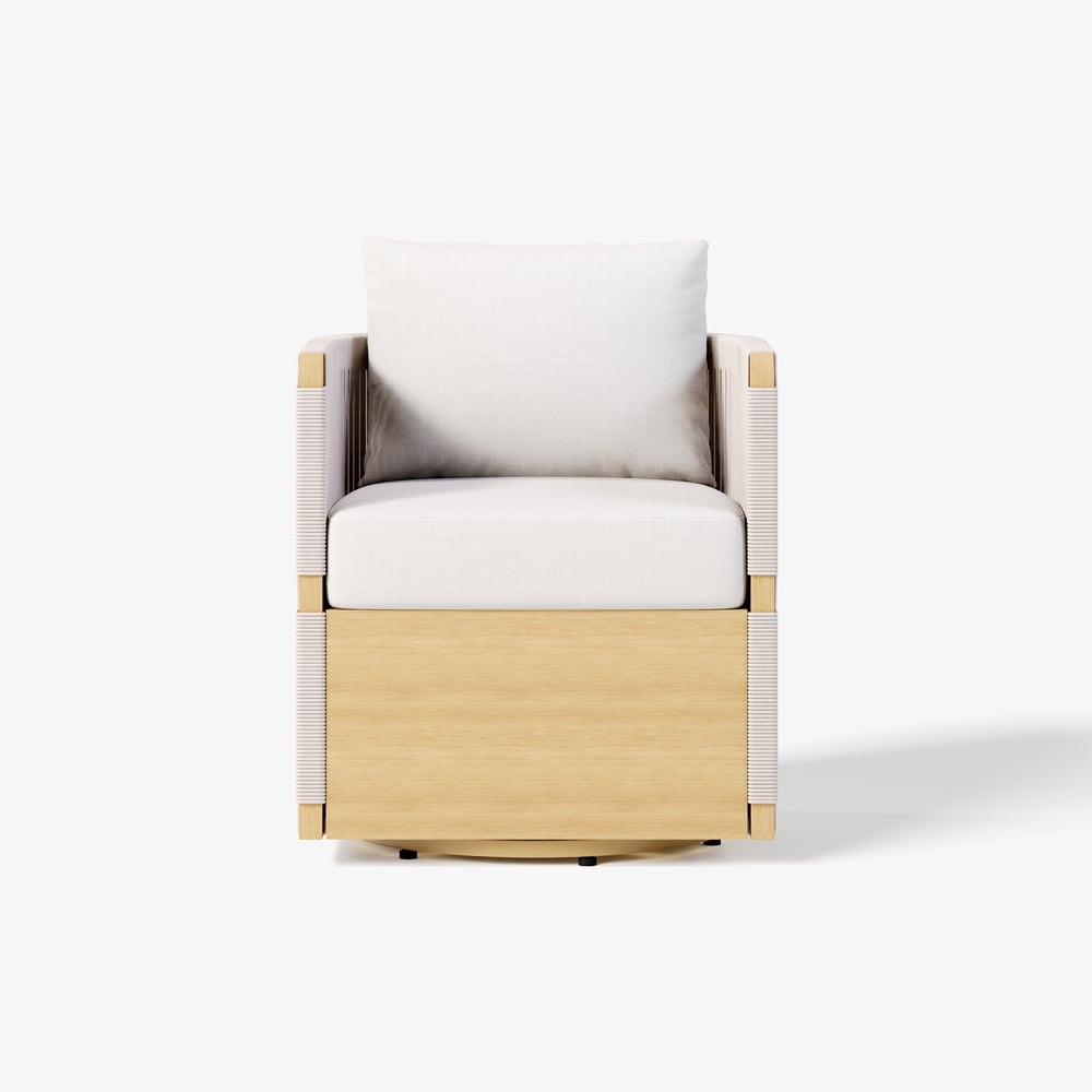 Costra Outdoor Aluminum & Rope Weave Swivel Dining Chairs, Set of 2 window image