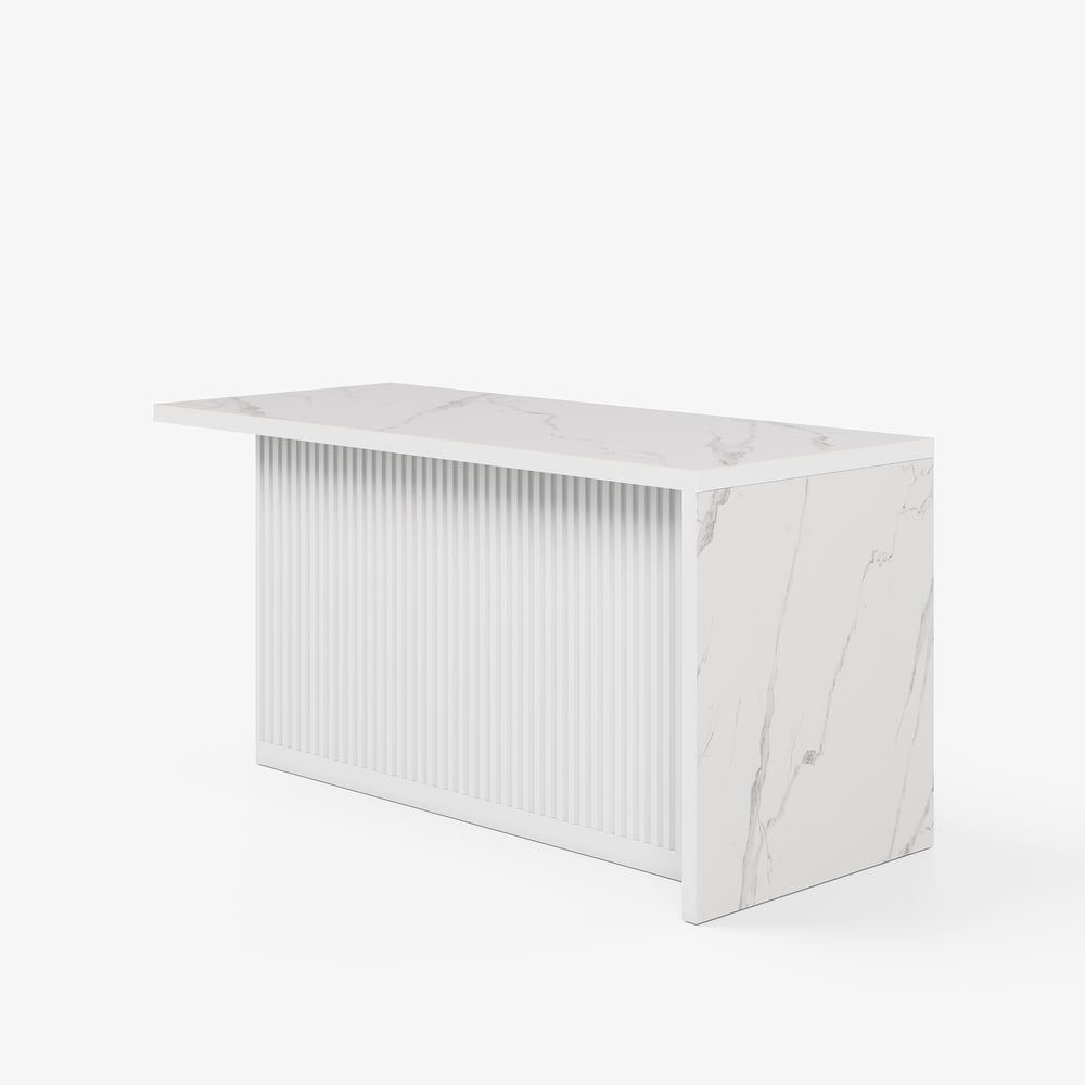 Modern 72" Sintered Stone Kitchen Island with Ample Storage, White window image