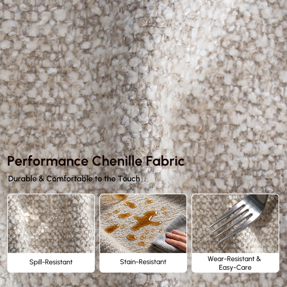 Sofá-cama de chenille com desempenho moderno Imagem da janela