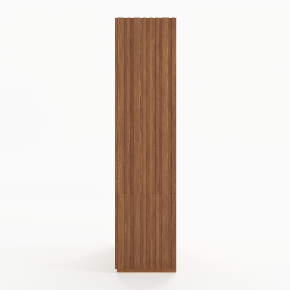 Aura 47” Ash Wood Fluted Walnut Bookcase With Sintered Stone Top window image